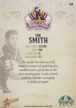 2008 NRL Centenary #154 Cam Smith Back